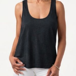 100% Linen CALYPSO ST. BARTH Tank Top Black Small